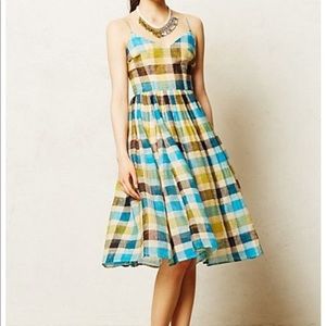 Anthropologie Multicolor Plaid Midi Dress